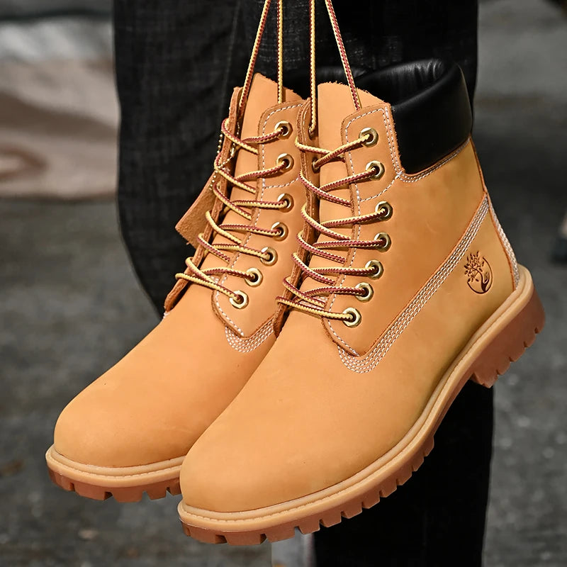 Botas Masculinas De Cuero Antideslizantes Vanthea